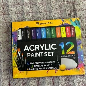 Benicci Acrylic Paint Set with Brushes